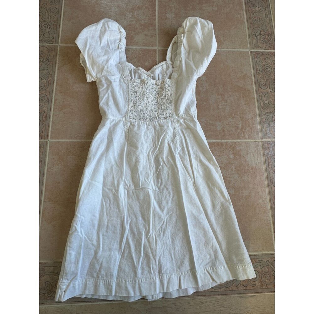 Madewell ‎ Linen cotton  blend  Front buttons square neck Dress Size - Picture 4 of 10